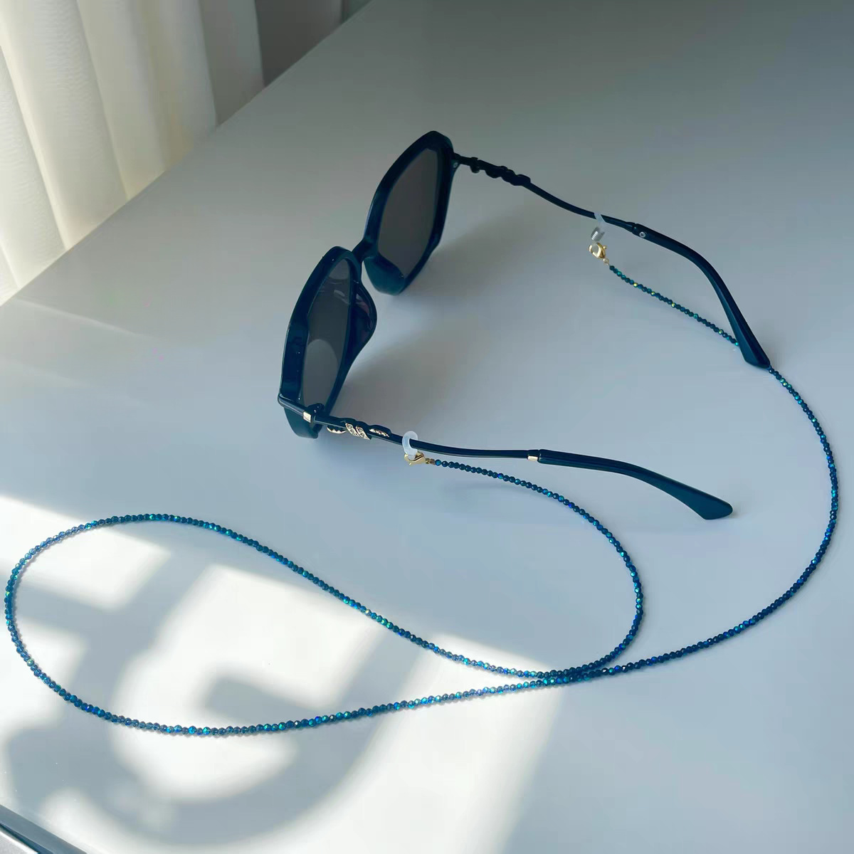 Mask Chain Holder - Catenella per Occhiali con Zirconi Blu