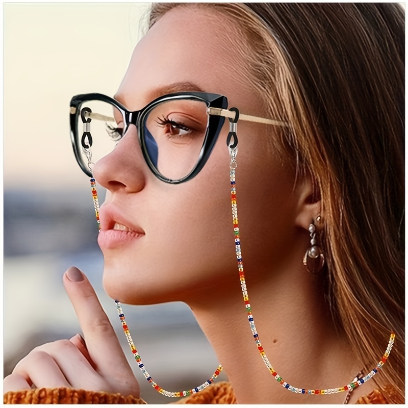 Mask Lanyard Adjustable - Cordino per occhiali con perline Boho,