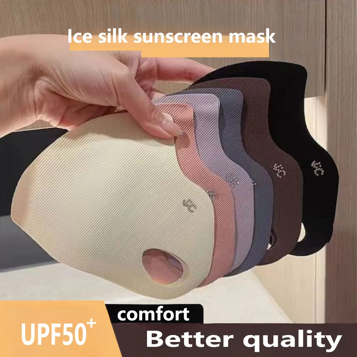 Cloth Face Mask Washable - Maschera in seta ghiacciata a 5