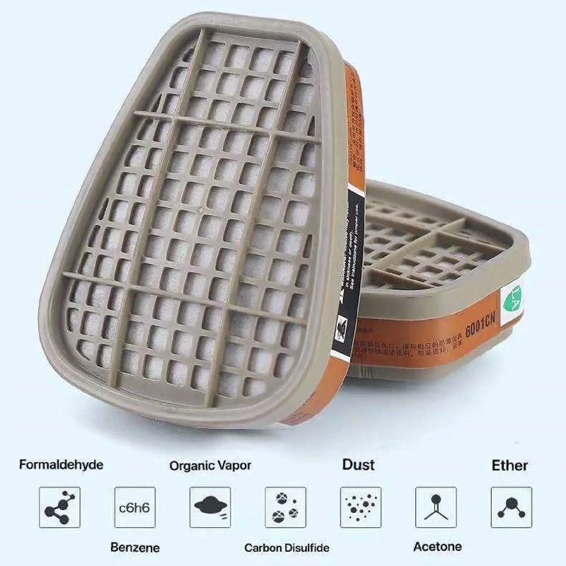 Dust Mask Construction - Cartucce di Carbone Attivo 6001, Filtro