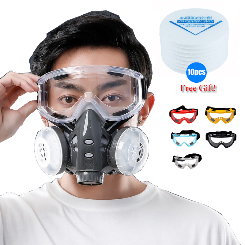 Kn95 Respirator Mask - Mezza faccia Maschera antipolvere Occhiali di