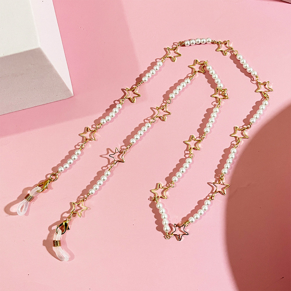 Mask Chain Holder - Catena per Occhiali con Perle, Cordino