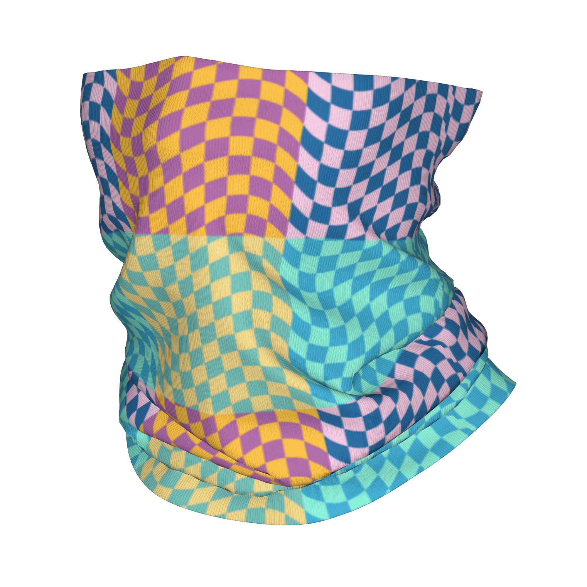 Neck Gaiter Face Cover - Bandana a quadretti colorata personalizzata Ghetta