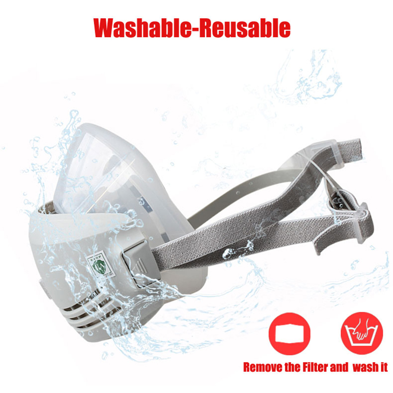 Respirator Half Face - Respiratore antipolvere in Silicone con maschera