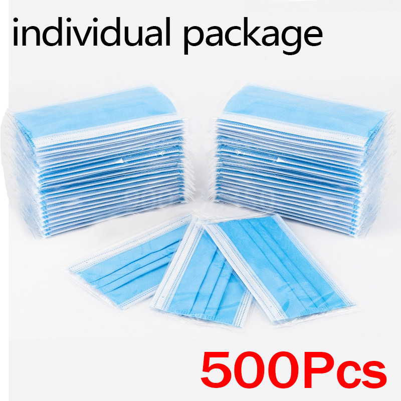 Disposable Mask Blue - 10-500 pezzi monouso per adulti pacchetto
