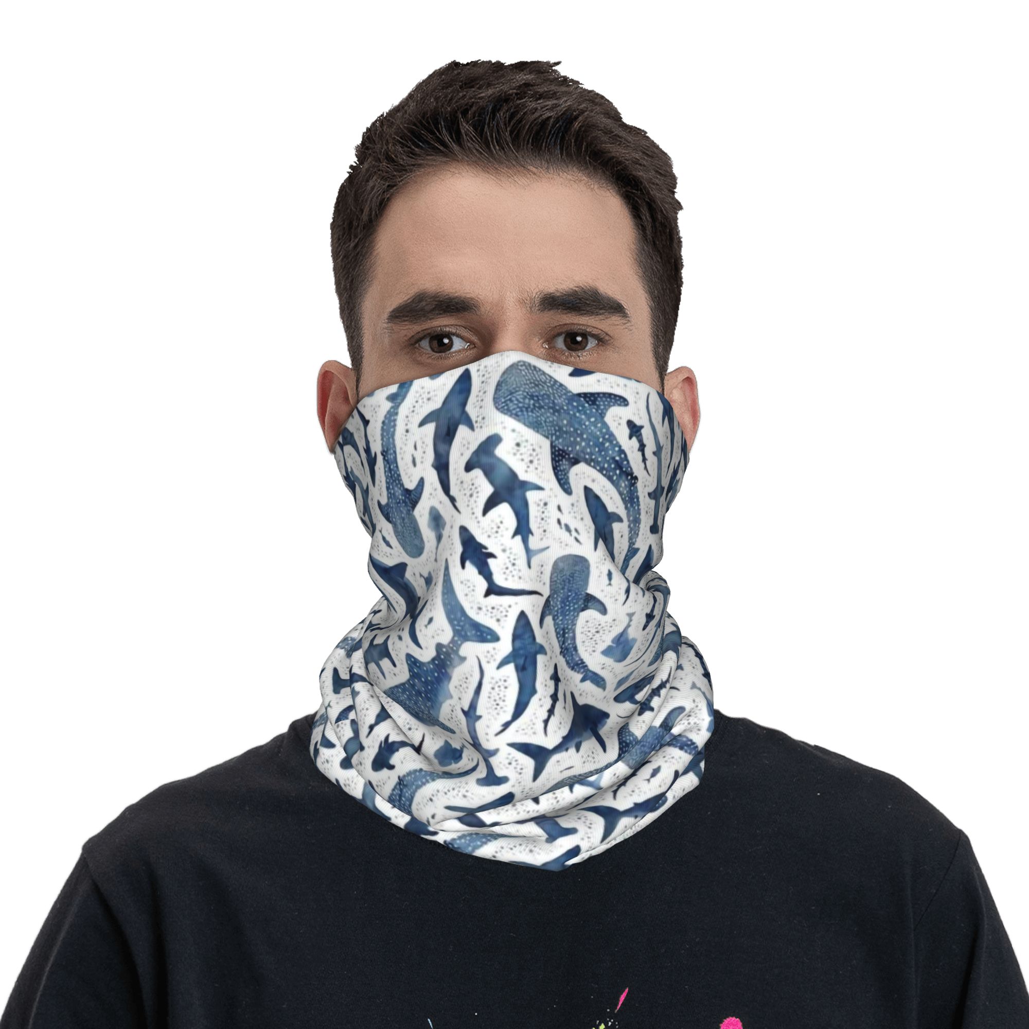 Personalizzato blu acquerello  - Neck Gaiter Face Cover recensione e prezzo