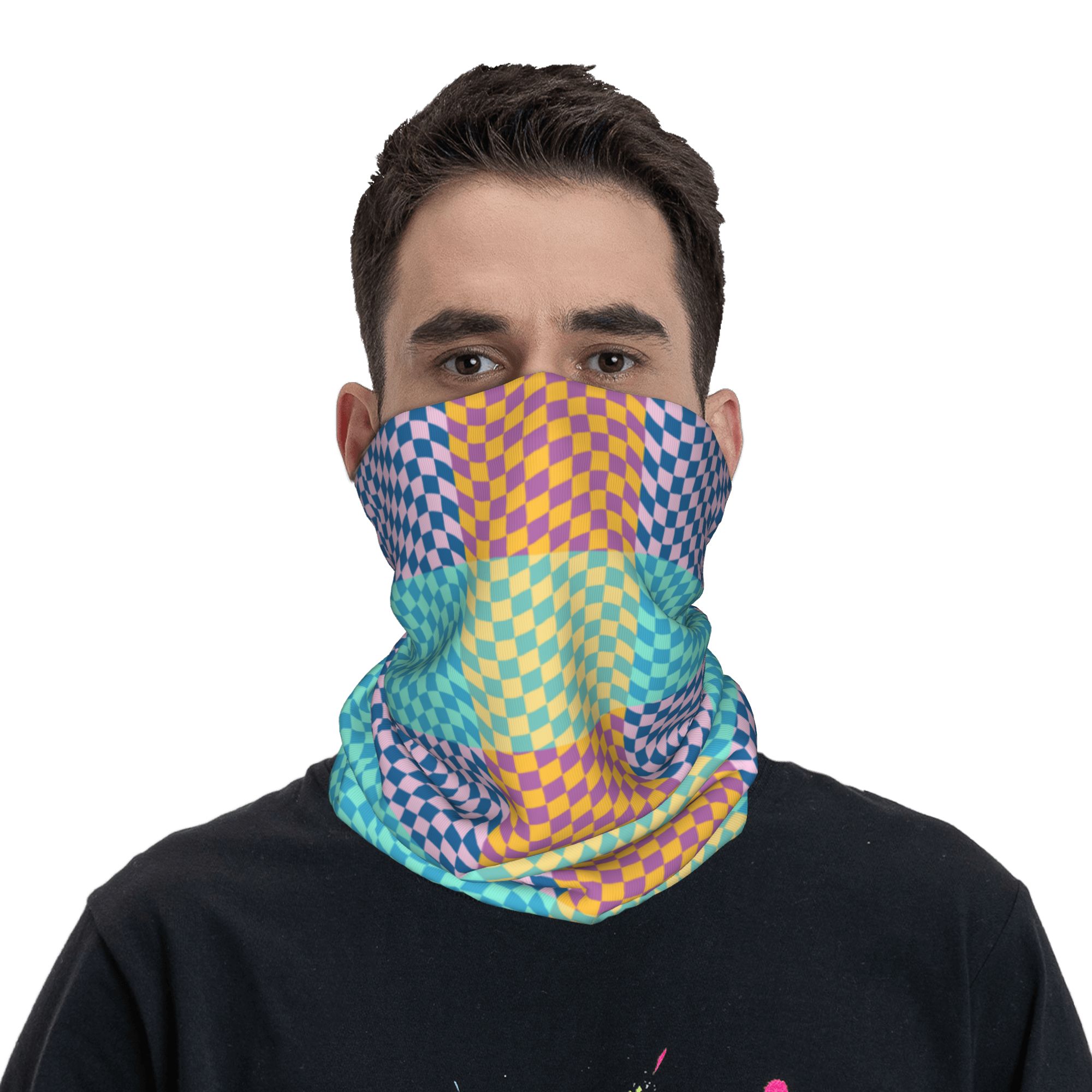 Bandana a quadretti colorata p - Neck Gaiter Face Cover recensione e prezzo